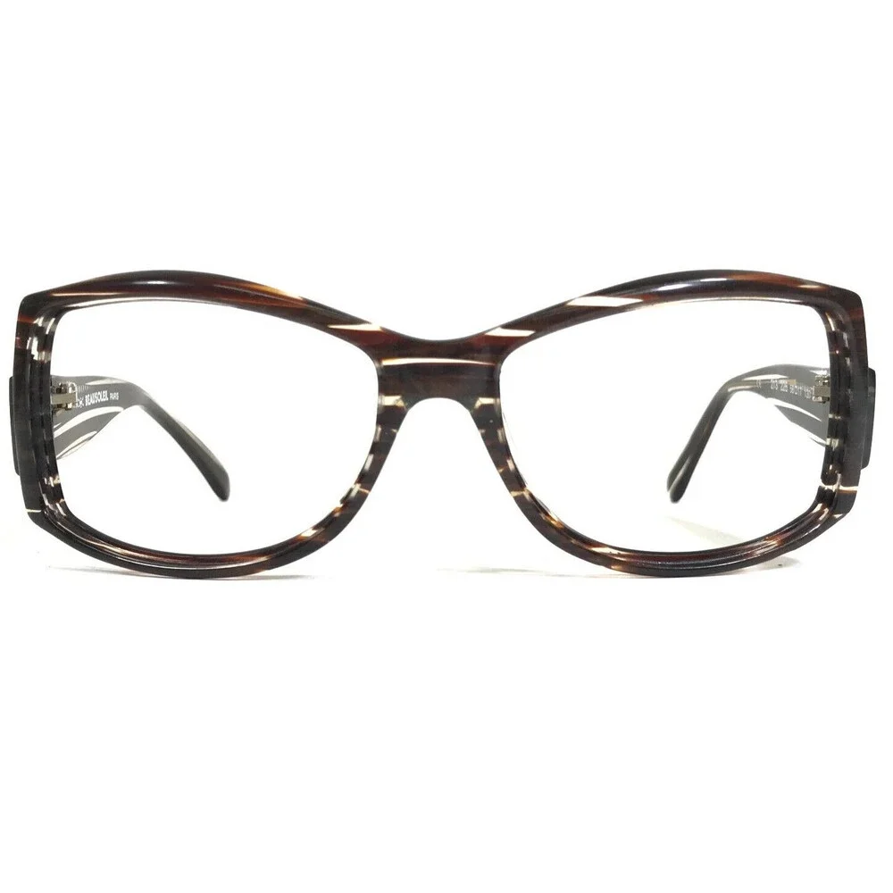 Beausoleil Eyeglasses Frames 213 226 Brown Clear Striped Horn Cat Eye 58-17-130